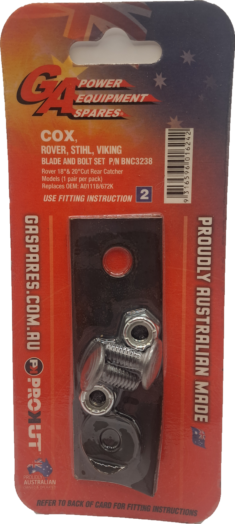 Rover 18" Mower Blade & Bolt Kit x 2 (BNC3238)