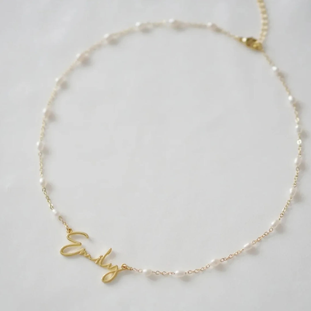 Aurelia Pearl Name Necklace