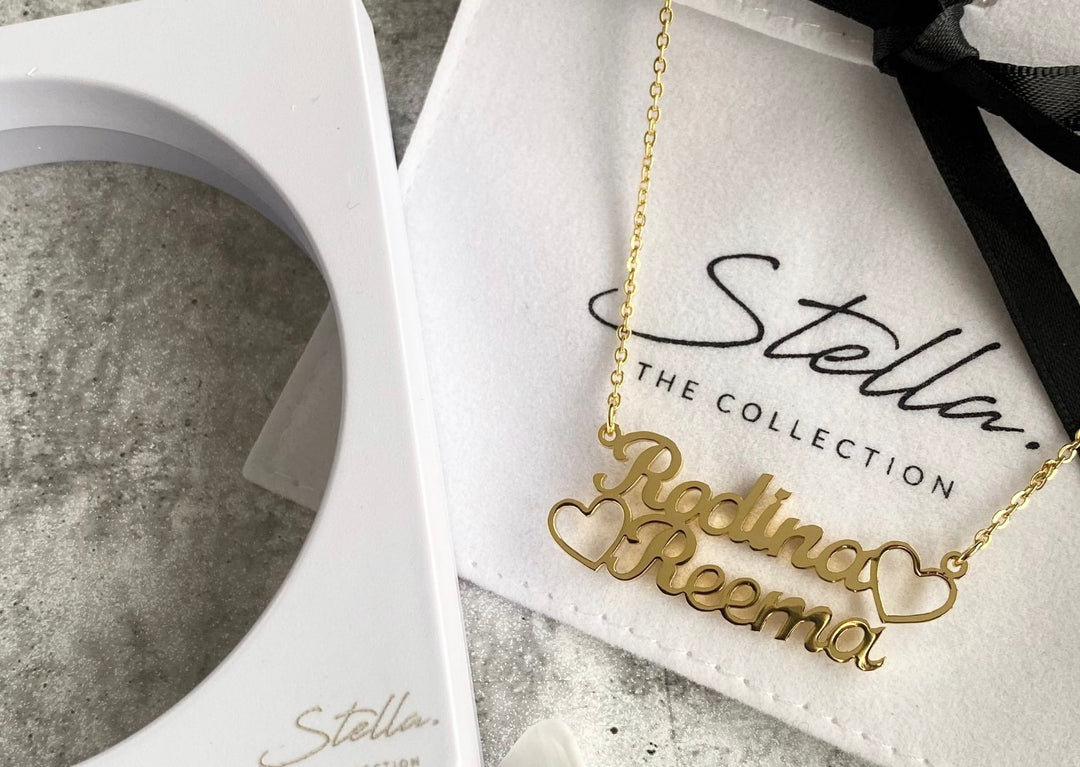 Double Line Custom Heart Necklace
