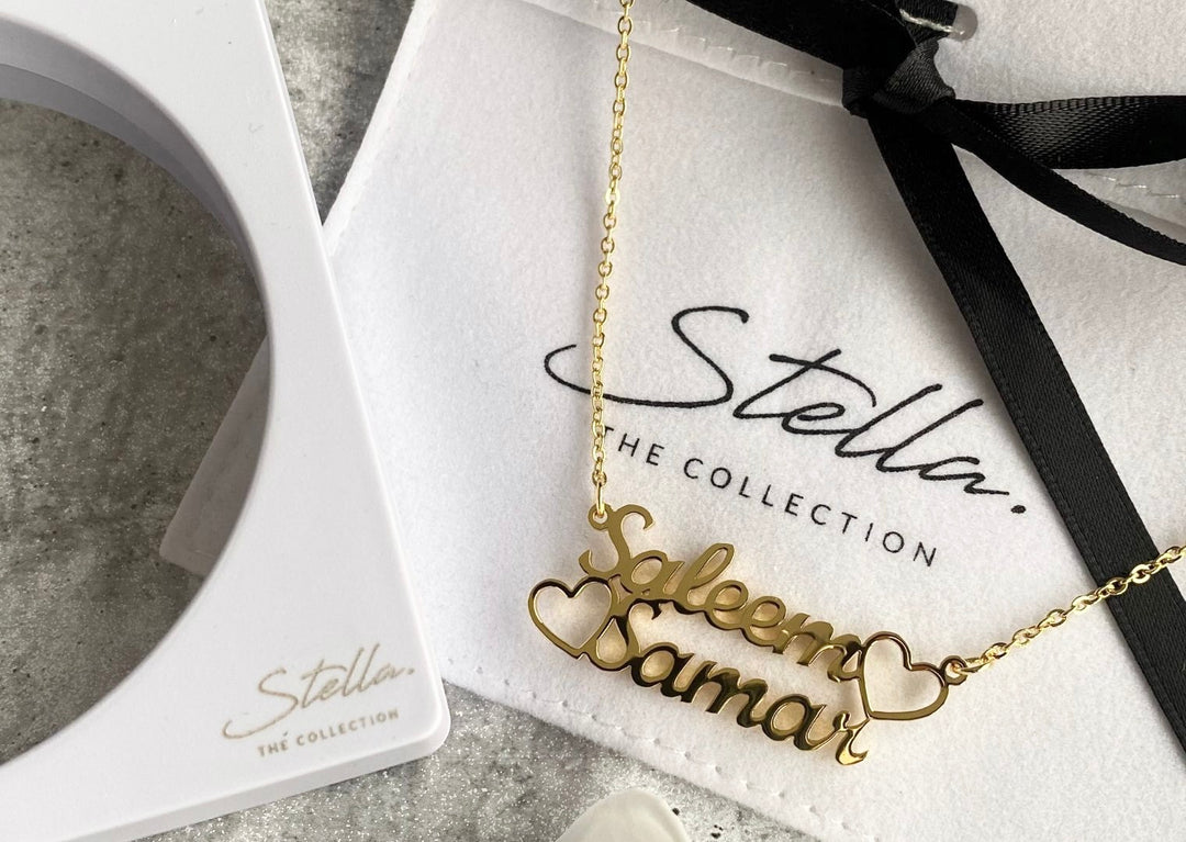 Double Line Custom Heart Necklace