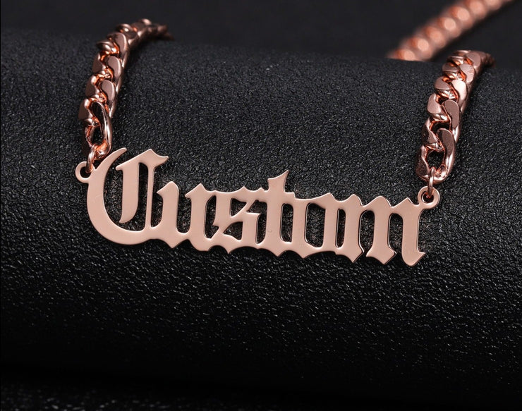 Old English Text Custom Chain